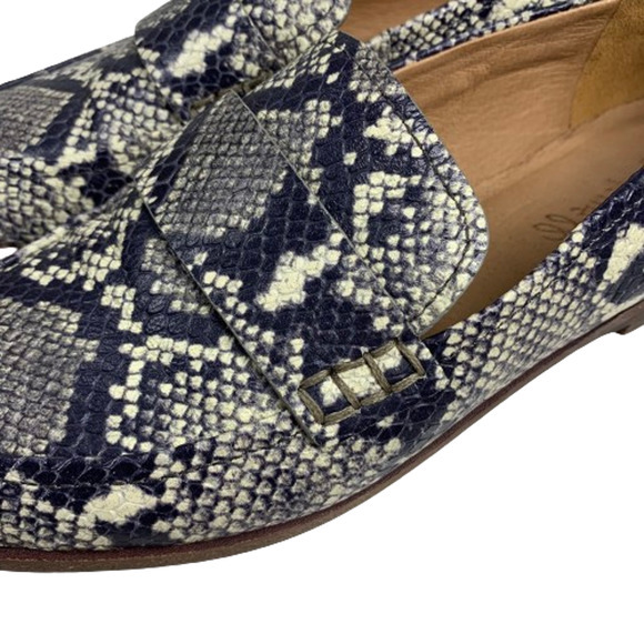 MADEWELL Grey & Black Embossed Snakeskin Alex Loafers - Picture 4 of 12